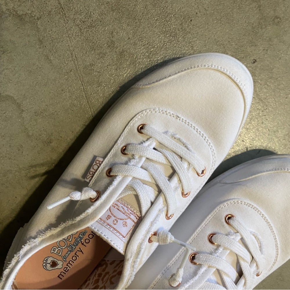 Skechers BOBS Cream and Tan Sneakers - Picture 3 of 4